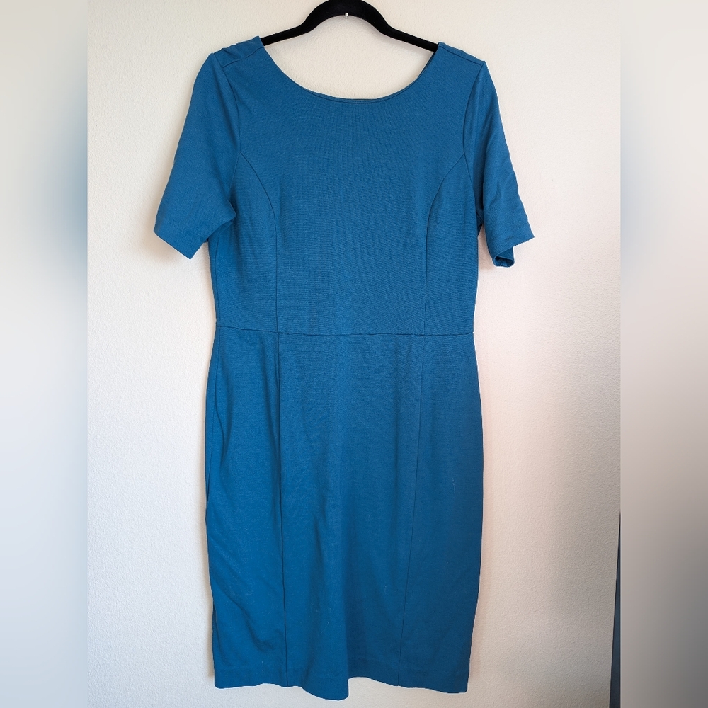 Ann Taylor Factory Blue Sheath Dress Size 12